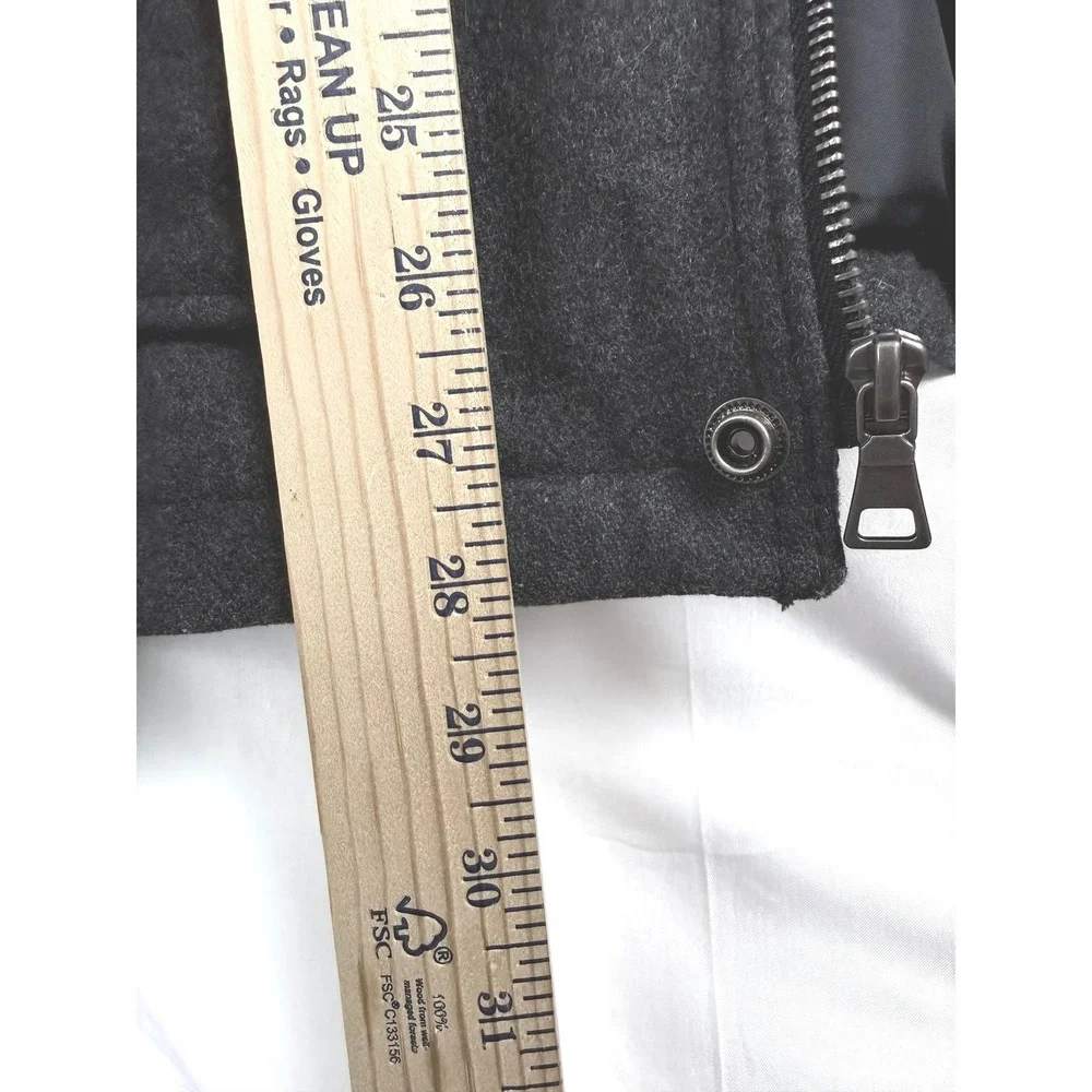 MERONA Men's Wool Blend Military‎ Style Jacket Charcoal Gray Size S P